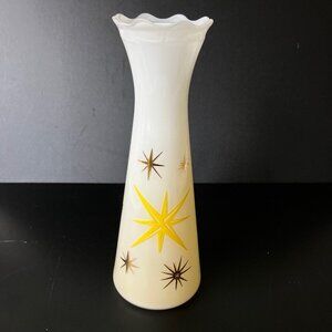 Bartlett Collins MCM Frosted Gold and Yellow Starburst Vase